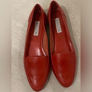 Unisa Red Leather Flats